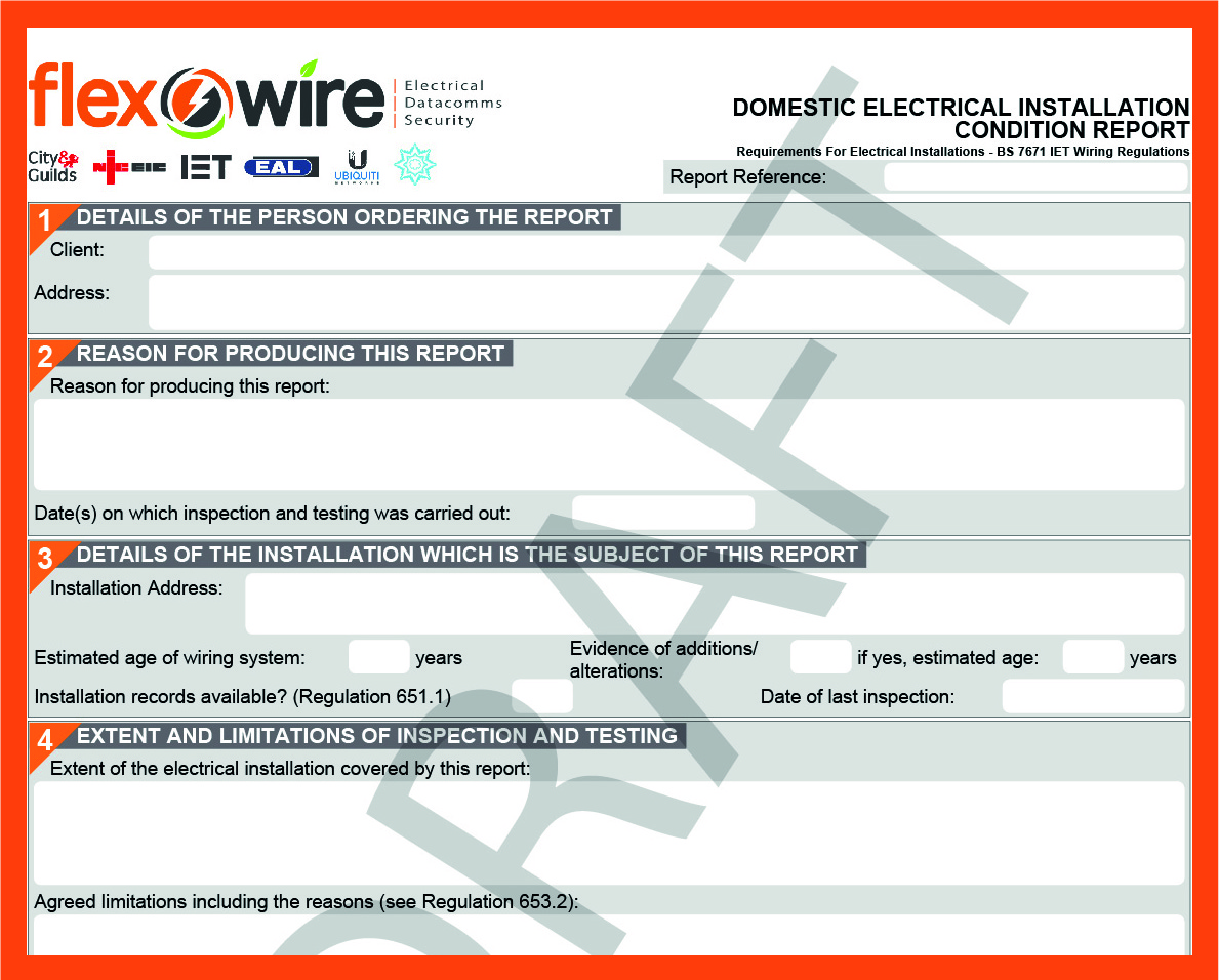 Example Flexwire EICR Certificate